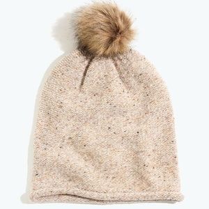 NWT Madewell by J.Crew Women's Faux-Fur Pom-Pom Beanie One Size AE601 XI